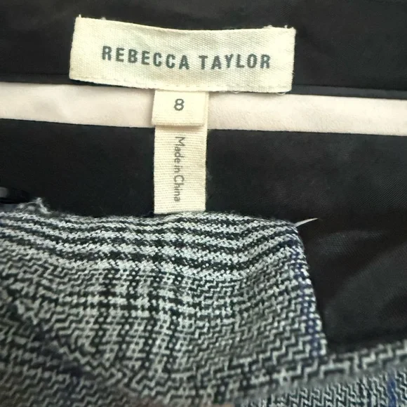 Rebecca Taylor Plaid High Waist Trousers Size 8 - Picture 4 of 8